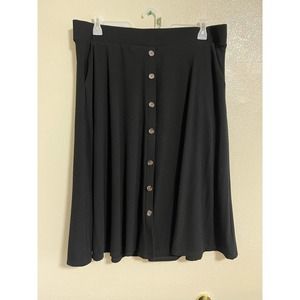 Torrid Size 2XL Skater Skirt Black Button Front Pockets